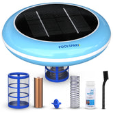 POOLSPARX solar ionizer unit demonstrates automatic water clarification