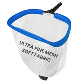 Poolvio 17.5-inch pool net with aluminum frame and diamond mesh ready for debris cleanup