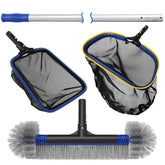 Poolvio 20-inch detachable brush head for thorough scrubbing and easy replacement.