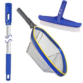 Poolvio 14-inch brush head in action for pool surface scrubbing