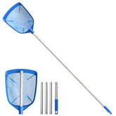 Poolvio leaf skimmer net assembled for quick pool cleanup.