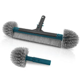 PoolWhale 20-inch brush head provides wide coverage for pool walls and floors.