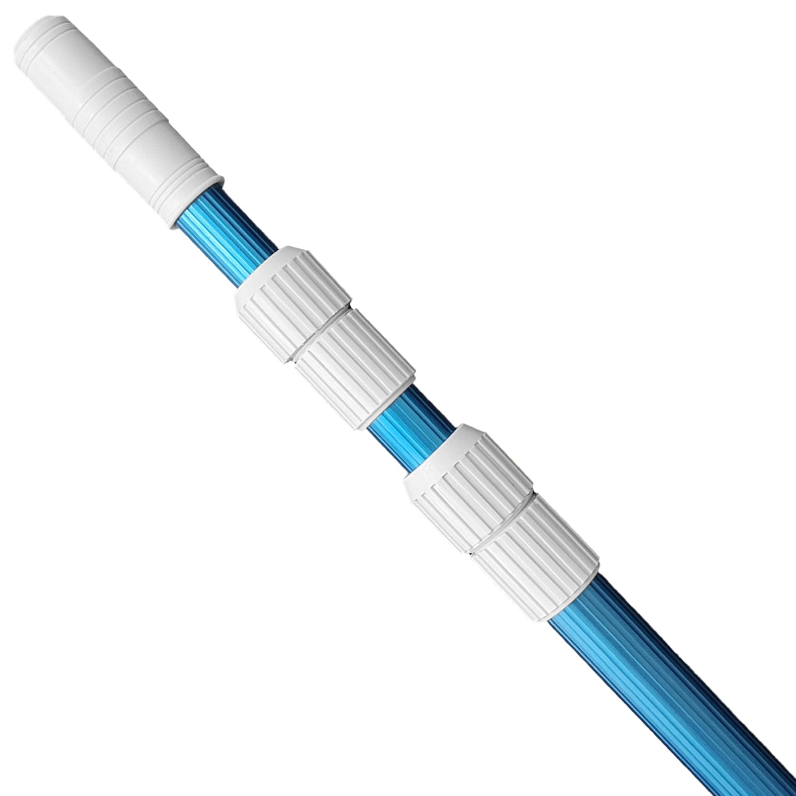 POOLWHALE professional 12ft blue pole extended for easy reach and cleaning
