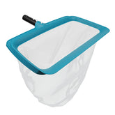 POOLWHALE professional skimmer wide scoop edge captures leaves for quick pool cleanup.
