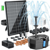 POPOSOAP 8W solar panel powering reliable outdoor fountain setup.