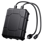 POPOSOAP battery backup front view showing compact design and accessibility.