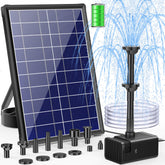 POPOSOAP solar fountain pump with battery backup for reliable garden water features