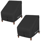 Porch Shield patio chair cover back view protects deep-seat furniture from rain and sun.