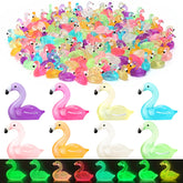 PoseablePals luminous flamingos 32pc setup glows softly for night garden displays