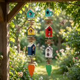 Potchen colorful hanging birdhouse feeder collection enhances garden color and attracts wild birds