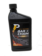 Power Performance premium all-season bar and chain oil bottle for smooth lubrication.