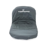 POWERWORKS Weatherproof Deluxe seat cover with back pocket keeps gloves within reach.