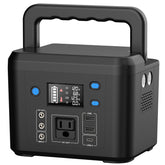 Powkey 120Wh portable power station front view for travel-friendly power.