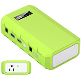 Powkey portable power station with AC outlet for on‑the‑go charging.