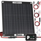 POWOXI 30W solar charger panel powering on-the-go RV use