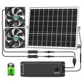 pqins solar panel and fan assembly demonstrating integrated power for outdoor ventilation