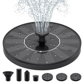 Priksia solar birdbath with six nozzles for vibrant garden water display.