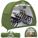 PROLEE bike storage tent with 79x31x65 dimensions protects 2–3 bikes outdoors.