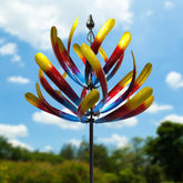 PROMISED FARM Large Wind Spinner with tall design adds vibrant color to your garden.