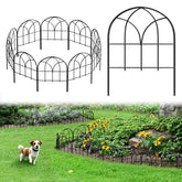 Promitop small garden fence arch 10-piece set in black for decorative yard boundaries.