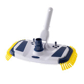 ProMotus weighted vacuum head gliding over vinyl liner for gentle cleaning.