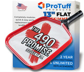 ProTuff Flat Pool Skimmer Net frame captures surface debris with a sturdy aluminum frame.