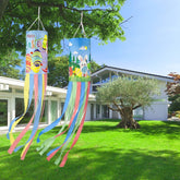 PrreDeACCE Easter windsock bunny flag in green and pink adds festive yard color.