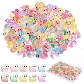 Prudiut mini resin ducks glitter pack for decorative display and party favors