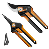 PrunePro pruning shears with a straight orange blade for clean garden cuts.