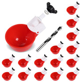 Psarnuk chicken waterer cups 16-pack red provide steady flock hydration.
