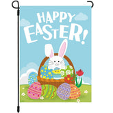 PTFNY Easter garden flag featuring a bunny rabbit, brightening porches and lawns.