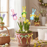 PullCrease polka-dot bunny stake yellow brightens your garden for Easter