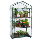 Pure Garden 3-tier greenhouse shelving closeup for seed starting.