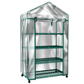 Pure Garden 4-Tier Mini Greenhouse front view with spacious shelves for seedlings