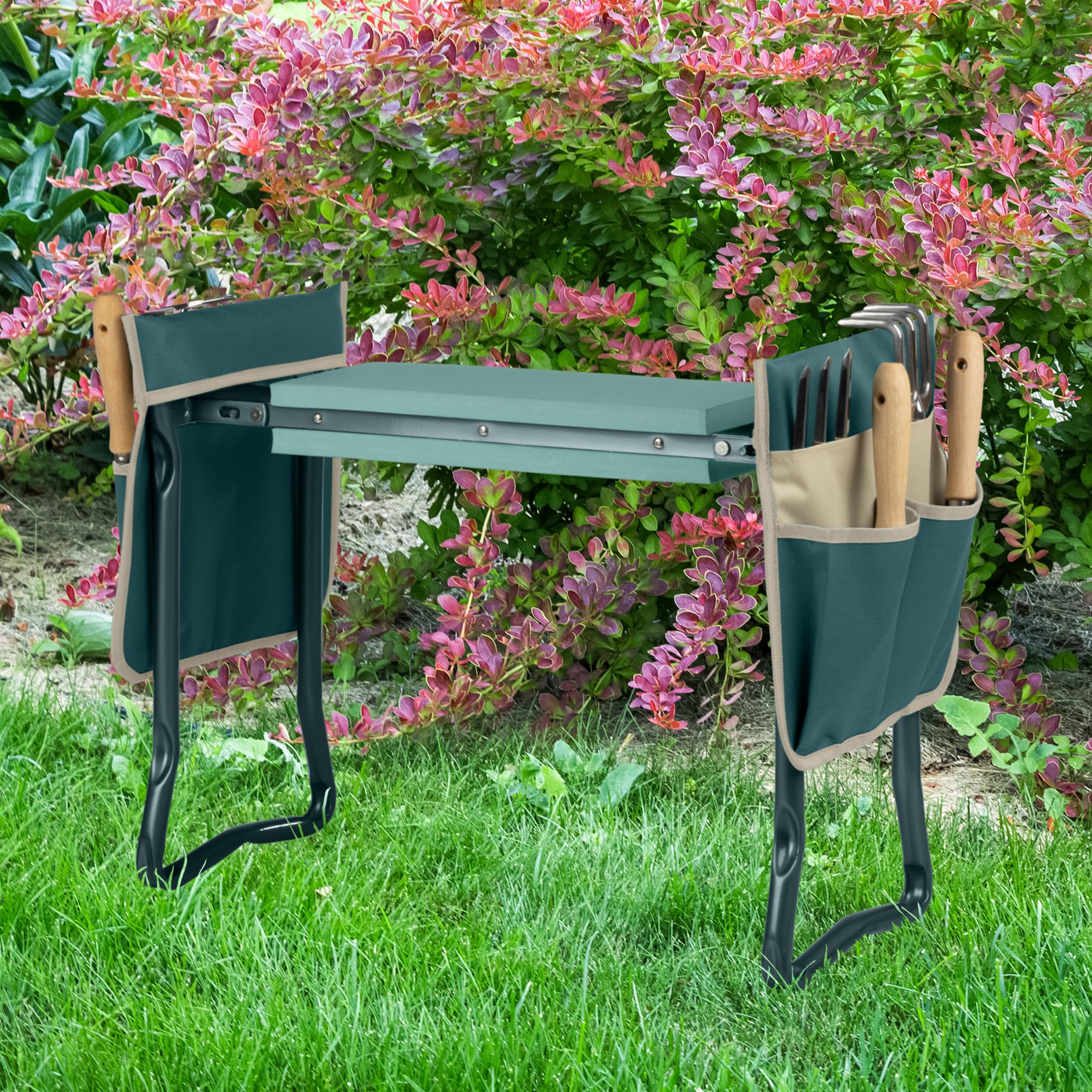 Pure Garden kneeler-seat converts to a bench for versatile use