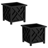 Pure Garden lattice design planter box 2-pack adds farmhouse charm to porch