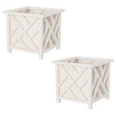 Pure Garden lattice design planter box 2-pack enhances front porch curb appeal