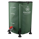 Pure Garden rain barrel collapsible 50-liter green design for rain collection.