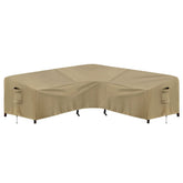 PureFit camel outdoor sectional cover side view providing weatherproof protection.