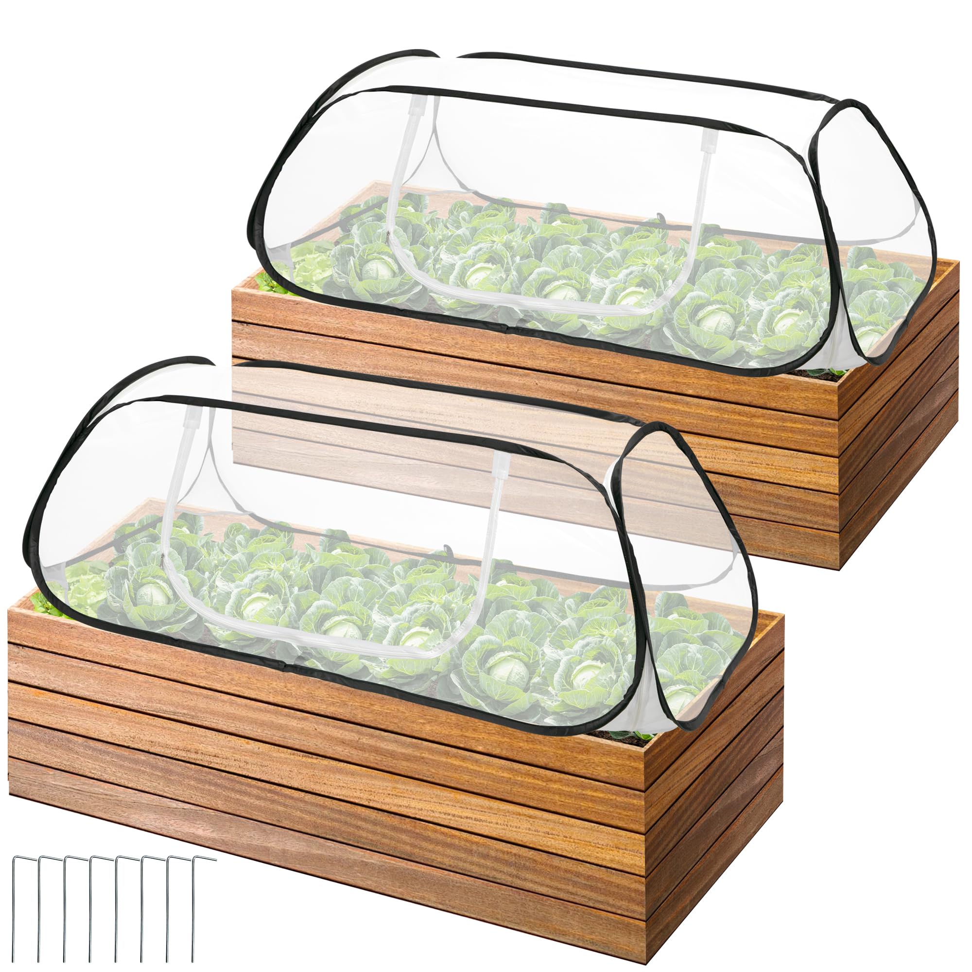 Purple Star 1N pop-up garden rows cover front view shields seedlings from pests while letting light through