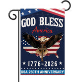 Pusfyeoh God Bless America yard flag 12x18 front view shows vibrant dual-sided printing