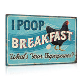 Putuo Decor chicken coop sign mounted outdoors on wall with weatherproof aluminum.