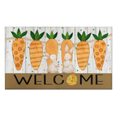 Putware Easter door mat eggs and bunny on teal background welcome guests.