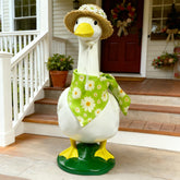 Pwefopessc spring goose outfit with hat and bandana enhances garden decor