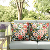 Pyonic outdoor pillow cover with spring floral design for patio decor and durability.