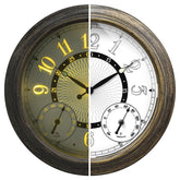 Pytha Sight illuminated 15-inch outdoor clock front view for night readability.