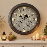 Pytha Sight illuminated clock with star-map design for outdoor elegance and easy viewing.