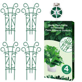 Qaobo plant trellis four-pack stackable setup supports climbing vines in pots.