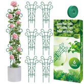 Qaobo stackable plant trellis neatly supports potted plants while blending with foliage.