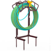 Qatsrin bronze garden hose holder with sturdy stand for easy hose access.